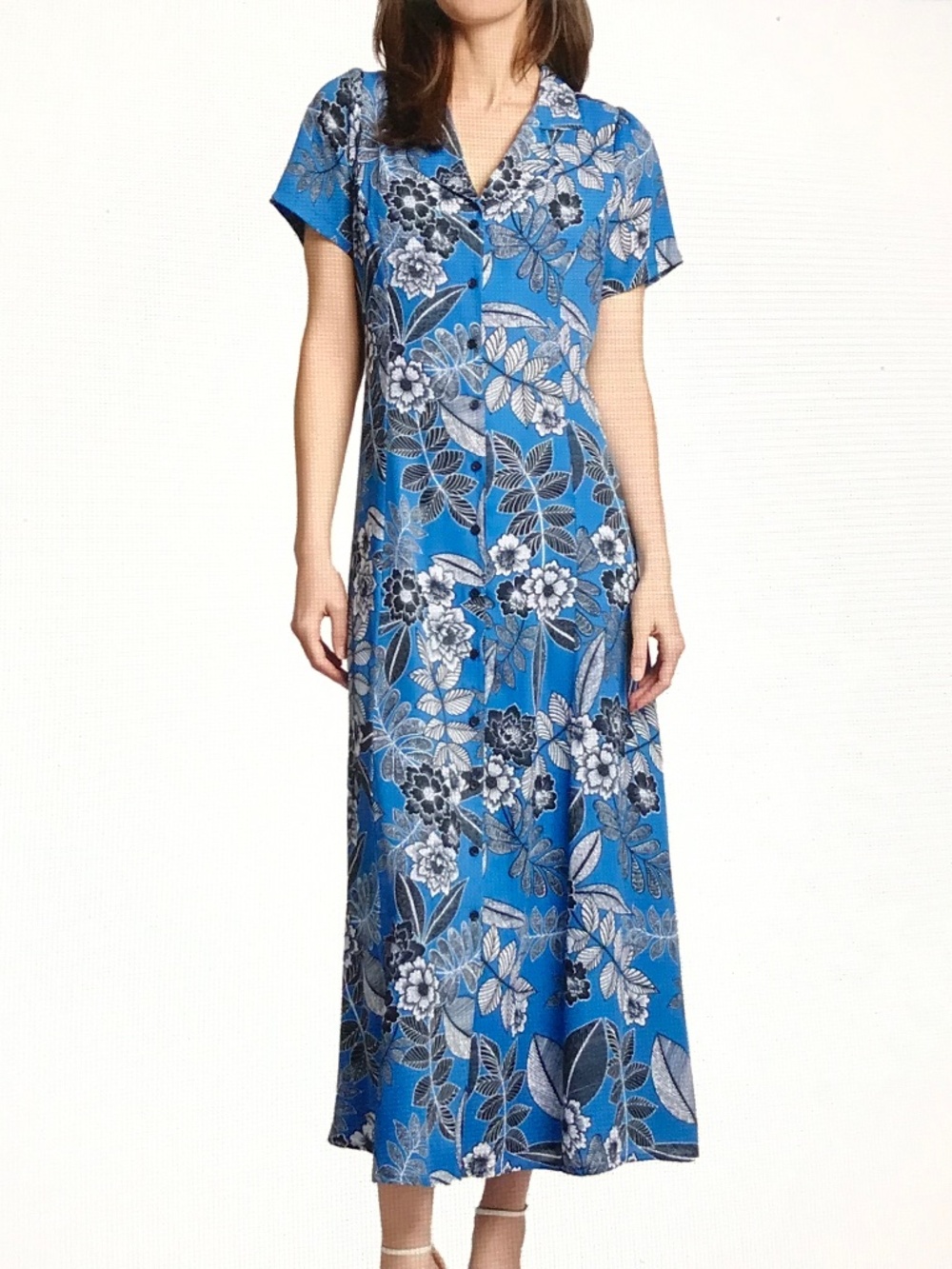 JONES NEW YORK Floral Maxi Dress Short Sleeve Women’s Size XL - 1X